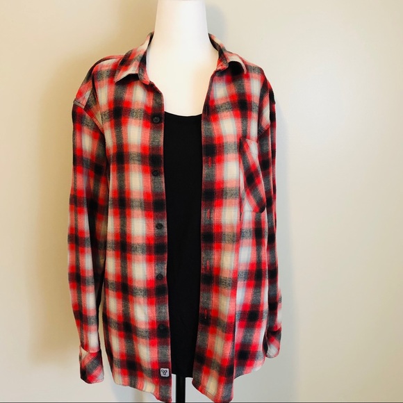TNA by Aritzia Flannel Boyfriend Shirt - size M